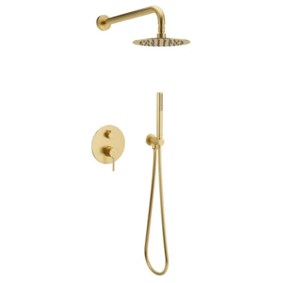 Zestaw wannowo-prysznicowy podtynkowy z deszczownicą 25 cm, 2 funkcyjny Excellent PI AREX.SET.1245GB złoty szczotkowany