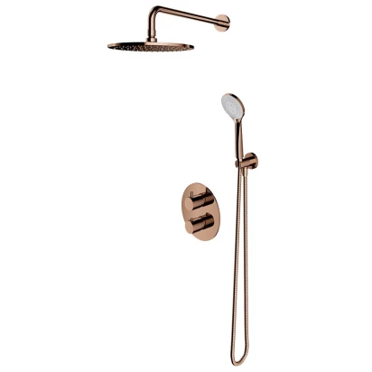 Zestaw wannowo-prysznicowy podtynkowy z termostatem Omnires Y SYSYT05CP miedź