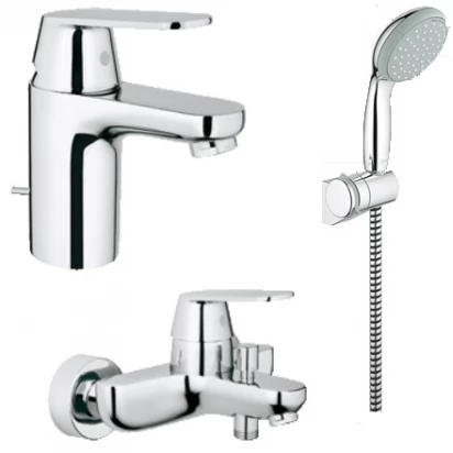 Zestaw wannowo-prysznicowy z baterią umywalkową Grohe EUROSMART COSMOPOLITAN 32825000, 32831000, 2760100E
