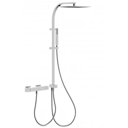 Zestaw wannowy z głowicą kwadratową 250 mm i baterią termostatyczną Tres SLIM EXCLUSIVE 202.385.02