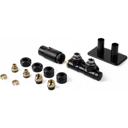 Zestaw zintegrowany termostatyczny Terma TWINS ALL IN ONE TGETTWINL K9P5 czarny połysk, lewy