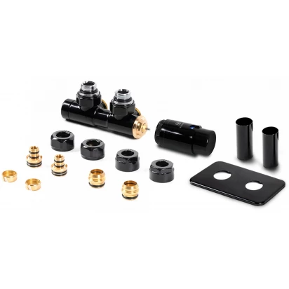 Zestaw zintegrowany termostatyczny Terma TWINS ALL IN ONE TGETTWINLK9M5 czarny mat, lewy