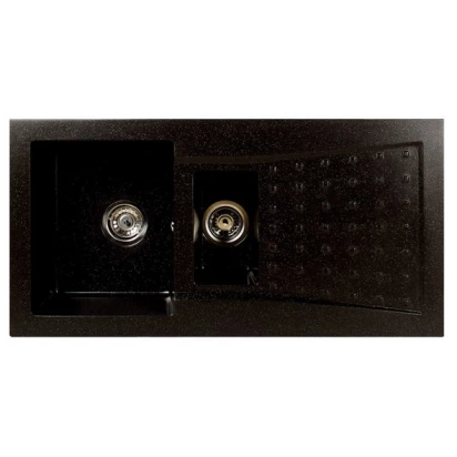 Zlewozmywak 1,5-komorowy z ociekaczem Brenor ERIDIANUS czarny metalik