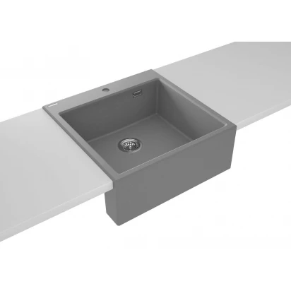 Zlewozmywak farmerski granitowy 1-komorowy 61x60 Deante ERIDAN ZQE S10K szary metalik