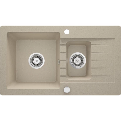 Zlewozmywak granitowy 1,5-komorowy 76x44 cm z ociekaczem Deante ZORBA ZQZ 7513 piaskowy