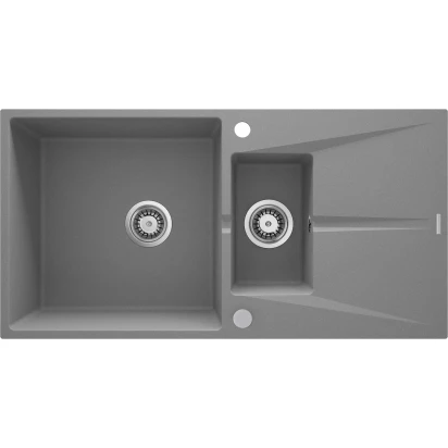 Zlewozmywak granitowy 1,5-komorowy 97x50 z ociekaczem Deante CORIO ZRC S513 szary metalik