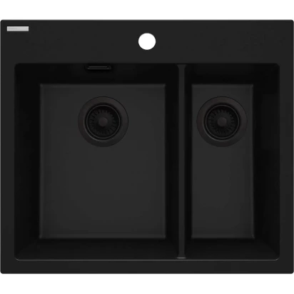 Zlewozmywak granitowy 1,5-komorowy bez ociekacza Deante ERIDAN NERO ZQE N503 czarny mat