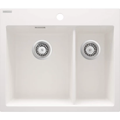 Zlewozmywak granitowy 1,5-komorowy bez ociekacza Deante ERIDAN ZQE A503 alabaster