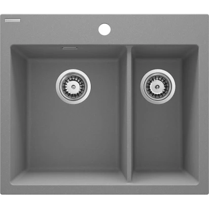 Zlewozmywak granitowy 1,5-komorowy bez ociekacza Deante ERIDAN ZQE S503 szary metalik