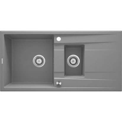 Zlewozmywak granitowy 1,5-komorowy z ociekaczem Deante ERIDAN ZQE S513 szary metalik