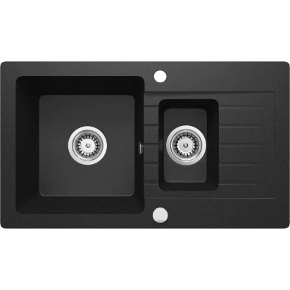 Zlewozmywak granitowy 1,5-komorowy z ociekaczem Deante ZORBA ZQZ G513 grafitowy metalik