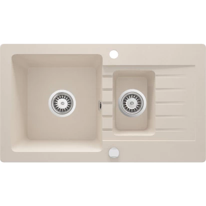 Zlewozmywak granitowy 1,5-komorowy z ociekaczem Deante ZORBA beż