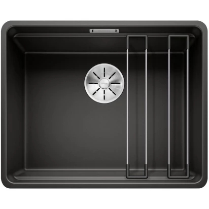 Zlewozmywak granitowy 1-komorowy 52x42 + szyny Blanco ETAGON 526349 czarny