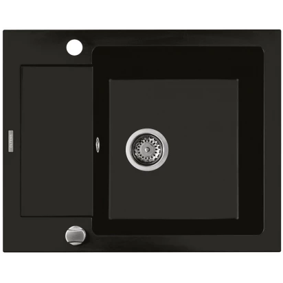 Zlewozmywak granitowy 1 komorowy 62x50 z krótkim ociekaczem Oltens GRAVAN 72102300 czarny mat
