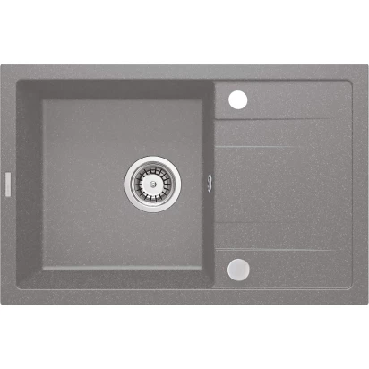 Zlewozmywak granitowy 1-komorowy 67x44 z ociekaczem Deante CORIO ZRC S113 szary metalik