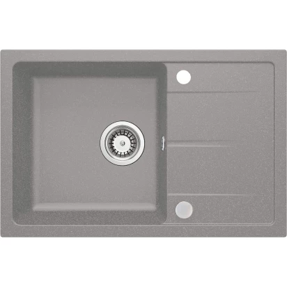 Zlewozmywak granitowy 1-komorowy 67x44 z ociekaczem Deante LEDA ZRD S113 szary metalik