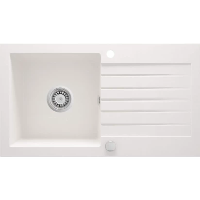 Zlewozmywak granitowy 1-komorowy 76x44 z ociekaczem Deante ZORBA ZQZ A113 alabaster