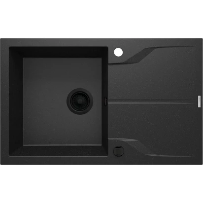 Zlewozmywak granitowy 1-komorowy 78x49 z ociekaczem Deante ANDANTE ZQN G113 grafitowy metalik