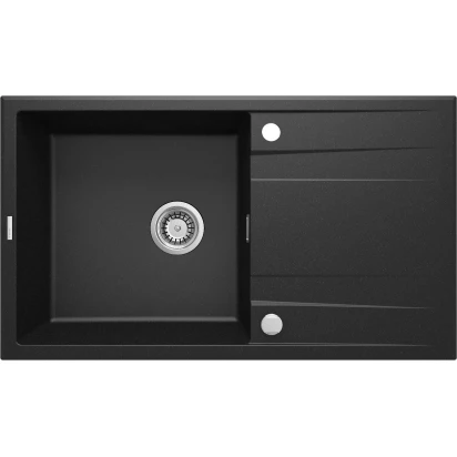 Zlewozmywak granitowy 1-komorowy 86x50x19 + syfon Space Saver Deante ERIDAN ZQE G113 grafit metalik