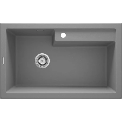 Zlewozmywak granitowy 1-komorowy bez ociekacza Deante ERIDAN ZQE S10B szary metalik