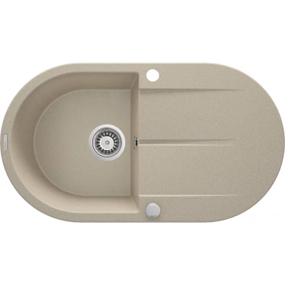 Zlewozmywak granitowy 1-komorowy okrągły z ociekaczem Deante PIVA ZQI 711B piaskowy