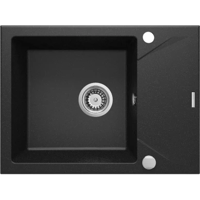 Zlewozmywak granitowy 1-komorowy z krókim ociekaczem Deante EVORA ZQJ G11A grafitowy metalik