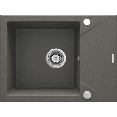 Zlewozmywak granitowy 1-komorowy z krótkim ociekaczem Deante EVORA ZQJ T11A antracyt