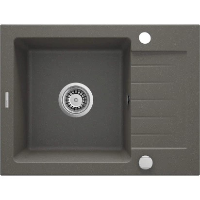 Zlewozmywak granitowy 1-komorowy z krótkim ociekaczem Deante ZORBA ZQZ T11A antracyt