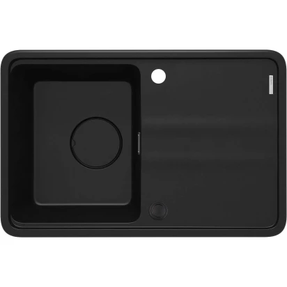 Zlewozmywak granitowy 1-komorowy z ociekaczem 67x44 + deska HPL Deante MOMI ZKM N11A czarny