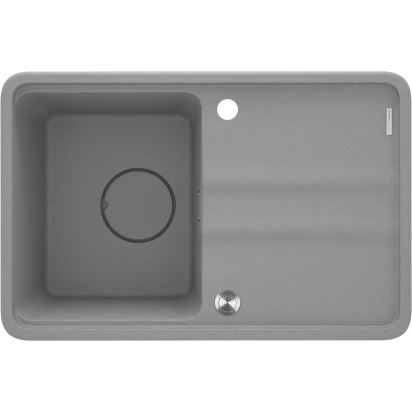 Zlewozmywak granitowy 1-komorowy z ociekaczem 67x44 + deska HPL Deante MOMI ZKM S11A szary metalik