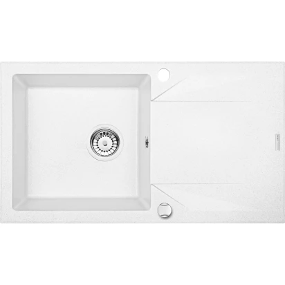 Zlewozmywak granitowy 1-komorowy z ociekaczem Deante EVORA ZQJ A113 alabaster