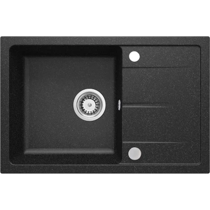 Zlewozmywak granitowy 1-komorowy z ociekaczem Deante LEDA ZRD 2113 grafitowy