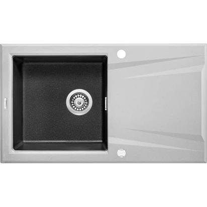 Zlewozmywak granitowy 1-komorowy z ociekaczem Deante PRIME BICOLOR ZSR S11G szary metalik / grafitowy metalik