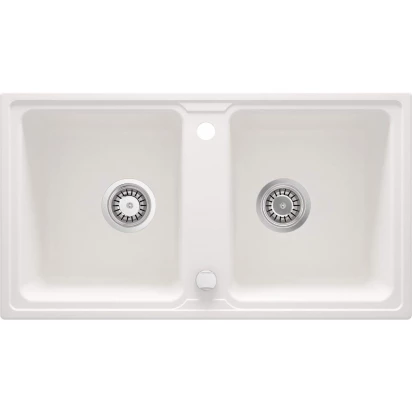 Zlewozmywak granitowy 2-komorowy 78x43 bez ociekacza Deante ZORBA ZQZ A203 alabaster