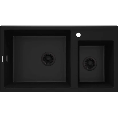 Zlewozmywak granitowy 2-komorowy 88x50 Deante ERIDAN NERO ZQE N20B czarny mat