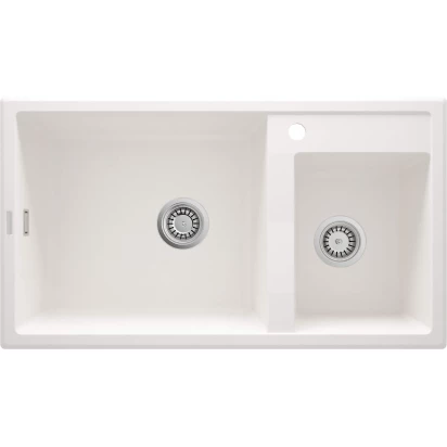 Zlewozmywak granitowy 2-komorowy bez ociekacza Deante ERIDAN ZQE A20B alabaster