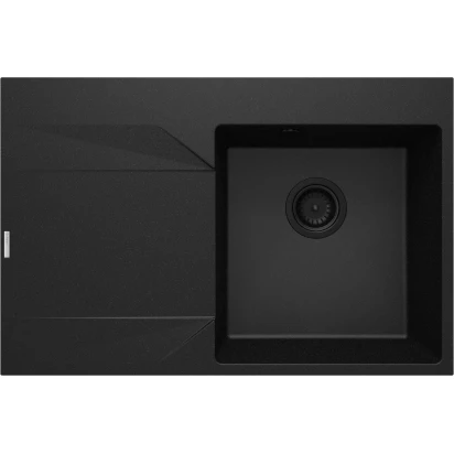 Zlewozmywak granitowy 76x50 z ociekaczem lewy Deante EVORA ZQJ G11L grafit metalik