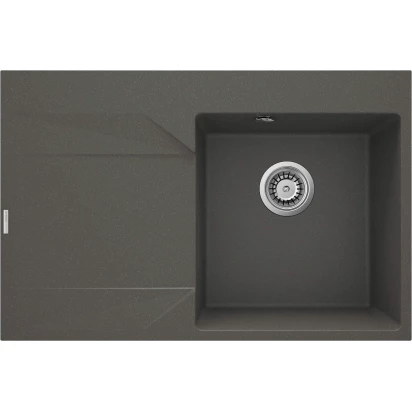 Zlewozmywak granitowy 76x50 z ociekaczem lewy Deante EVORA ZQJ T11L antracyt metalik