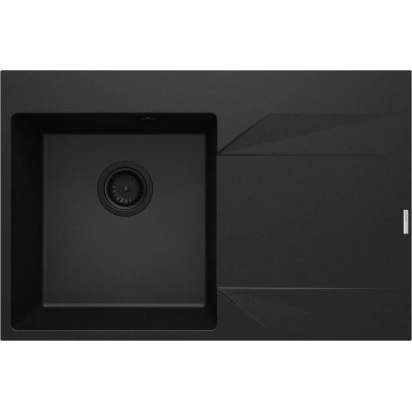 Zlewozmywak granitowy 76x50 z ociekaczem prawy Deante EVORA ZQJ G11P grafit metalik