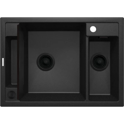 Zlewozmywak granitowy magnetyczny 1,5-komorowy Deante MAGNETIC ZRM G503 grafit metalik