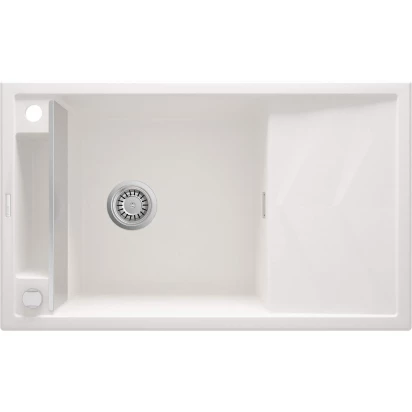 Zlewozmywak granitowy magnetyczny 1-komorowy z ociekaczem Deante MAGNETIC ZRM A113 alabaster