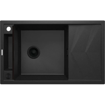 Zlewozmywak granitowy magnetyczny 1-komorowy z ociekaczem Deante MAGNETIC ZRM G113 grafit metalik
