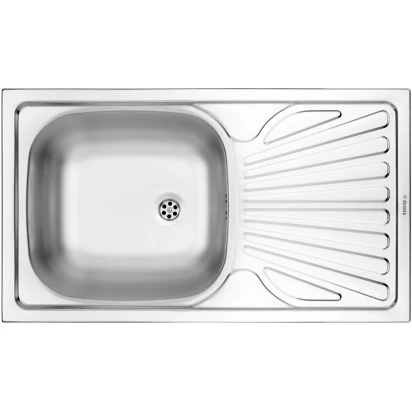 Zlewozmywak stalowy 1-komorowy 76x43 z ociekaczem Deante TECHNO ZMU 0110 satyna
