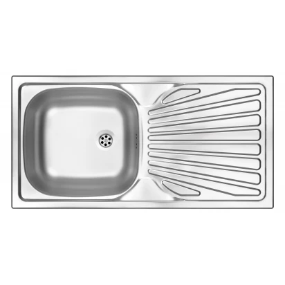 Zlewozmywak stalowy 1-komorowy z ociekaczem 860x435 Deante TECHNO ZMU 011B satyna