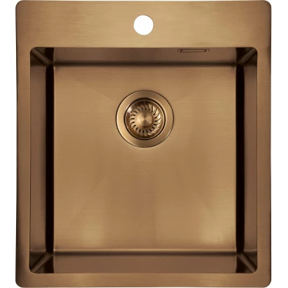 Zlewozmywak stalowy 45x50 1-komorowy Deante OLFATO PRECIOUS ZPO C10A brąz szczotkowany
