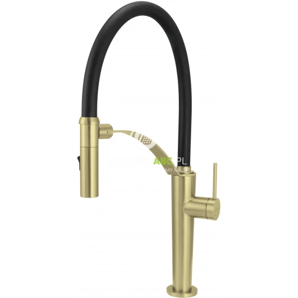 Bateria kuchenna 2 strumienie, elastyczna wylewka Deante CORDA BRC R72M złoto szczotkowane