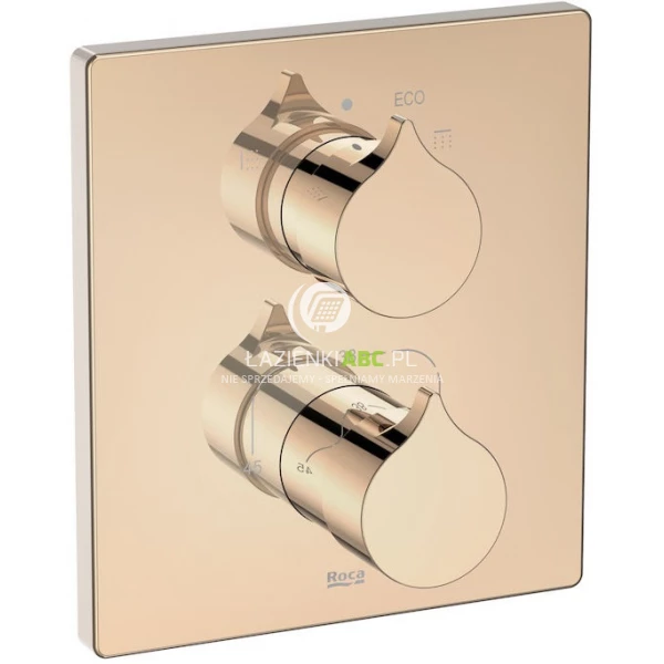 Bateria podtynkowa wannowo-prysznicowa termostatyczna do RocaBox Roca INSIGNIA ROSE GOLD A5A0C3ARG0 różowe złoto