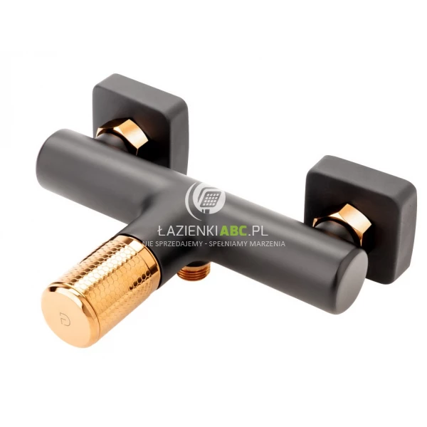 Bateria prysznicowa ścienna FDesign ARDESIA FD1-ARD-7-25 różowe złoto/czarna