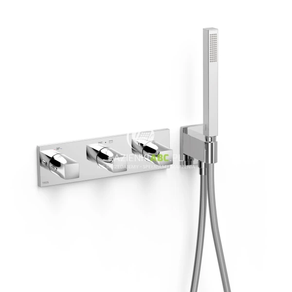 Bateria prysznicowa podtynkowa termostatyczna 3-drożna + zestaw prysznicowy Tres B-SYSTEM 30725301
