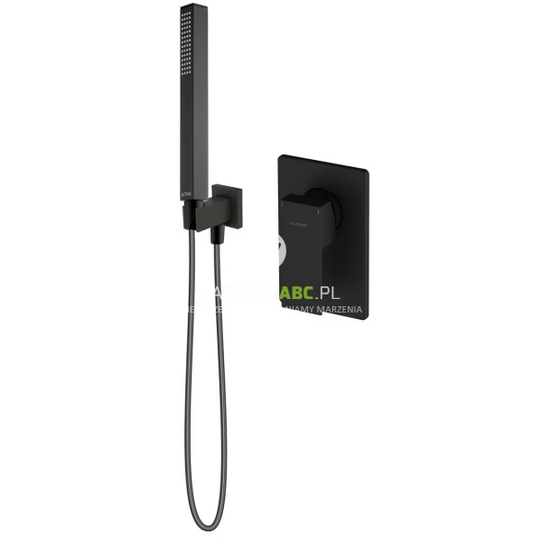 Zestaw prysznicowy podtynkowy z uchwytem punktowym Oltens GOTA 36606300 czarna mat